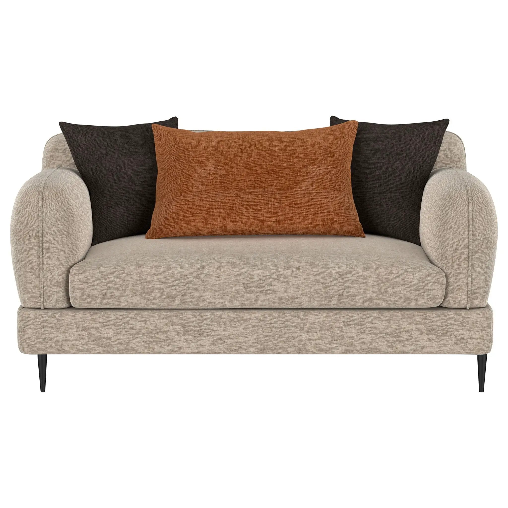 Repley - Upholstered Sculpted Track Arm Loveseat - Beige by HouseOfZazla