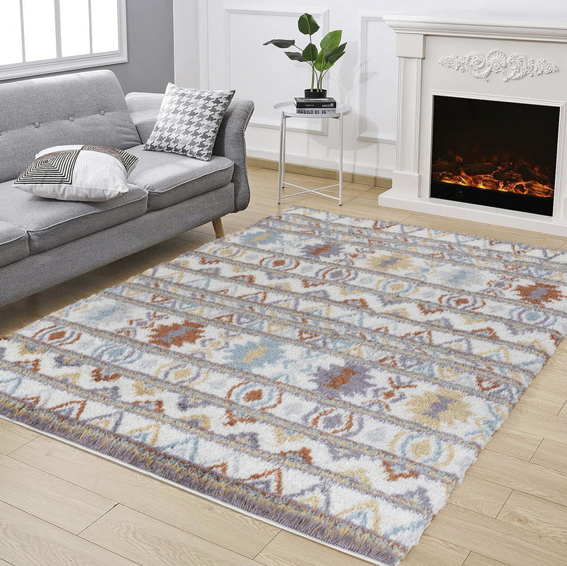 Loft Shag - 7'10" X 9'10" Shaggy Area Rug - Multi, Polypropylene by HouseOfZazla