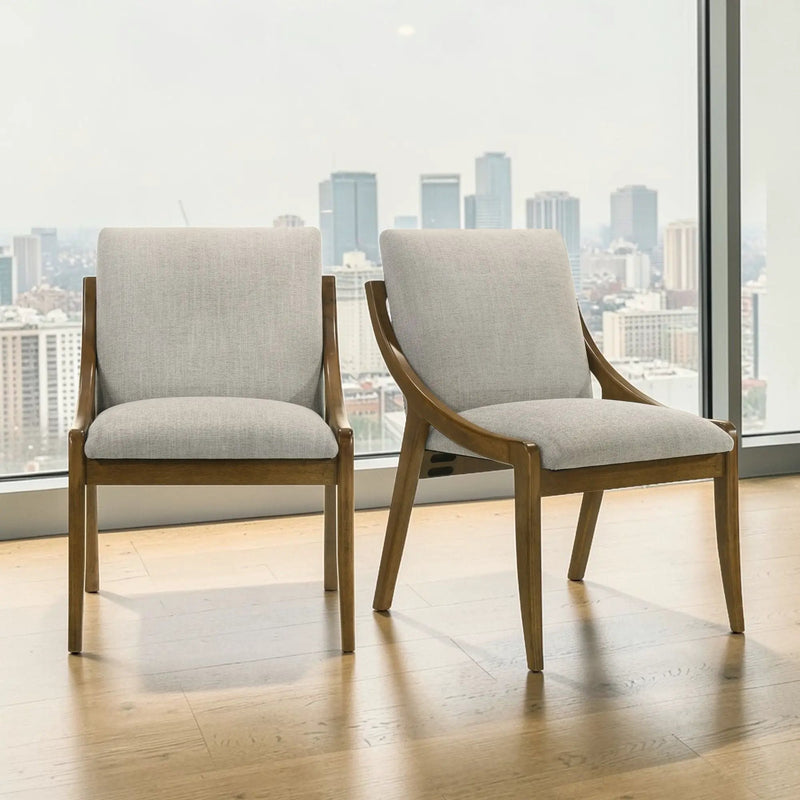 Danzel - Side Chair (Set of 2) - Gray / Oak by HouseOfZazla