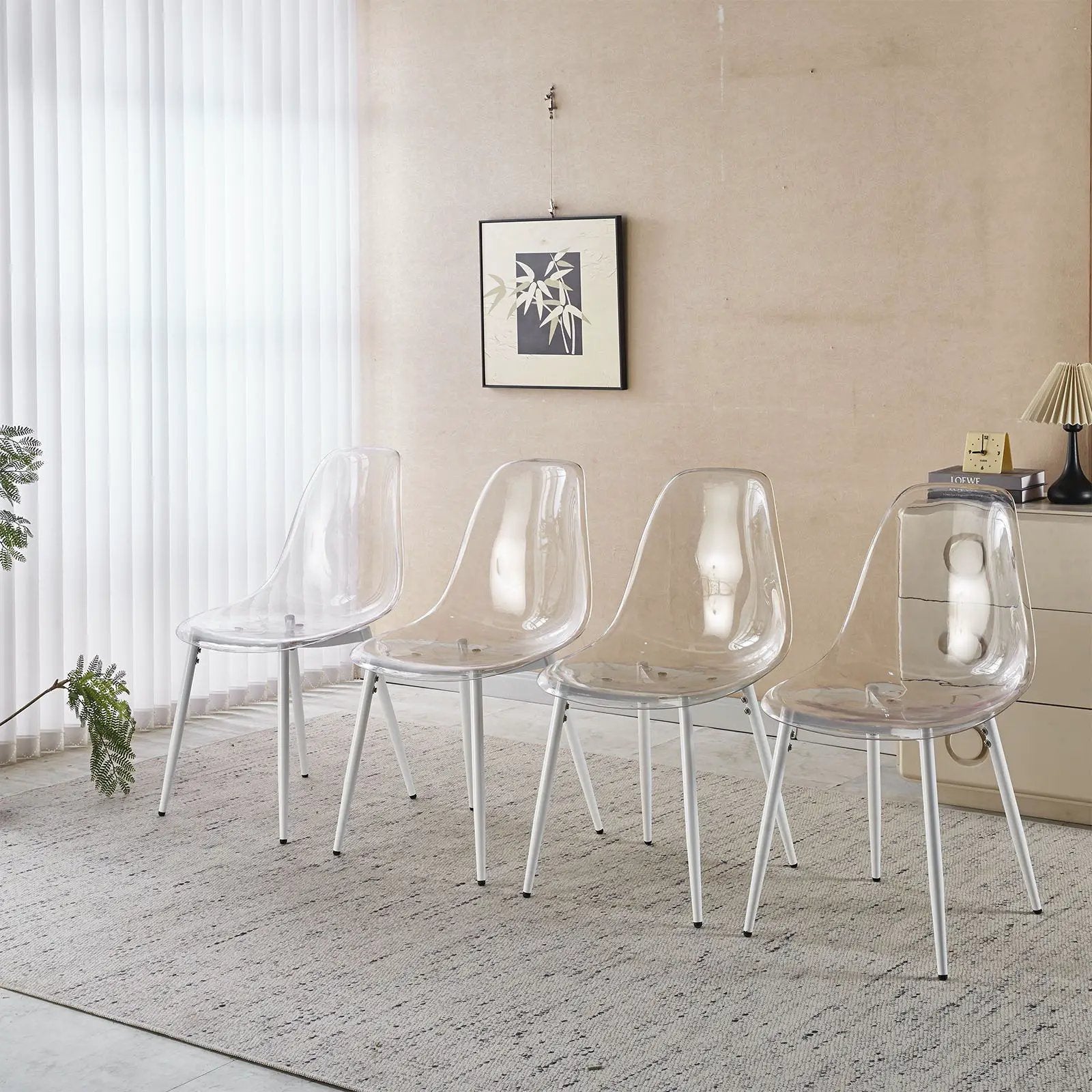 Transparent Dining Chair (Set of 4) - Matte White by Unique Piece Furniture