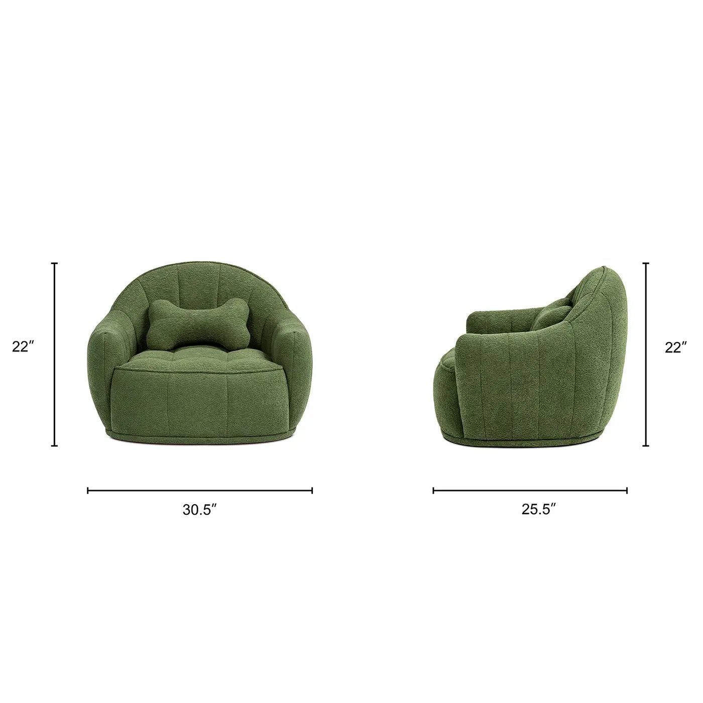 Louie 30.5" Dog Sofa Bed, Medium, Moss by HouseOfZazla