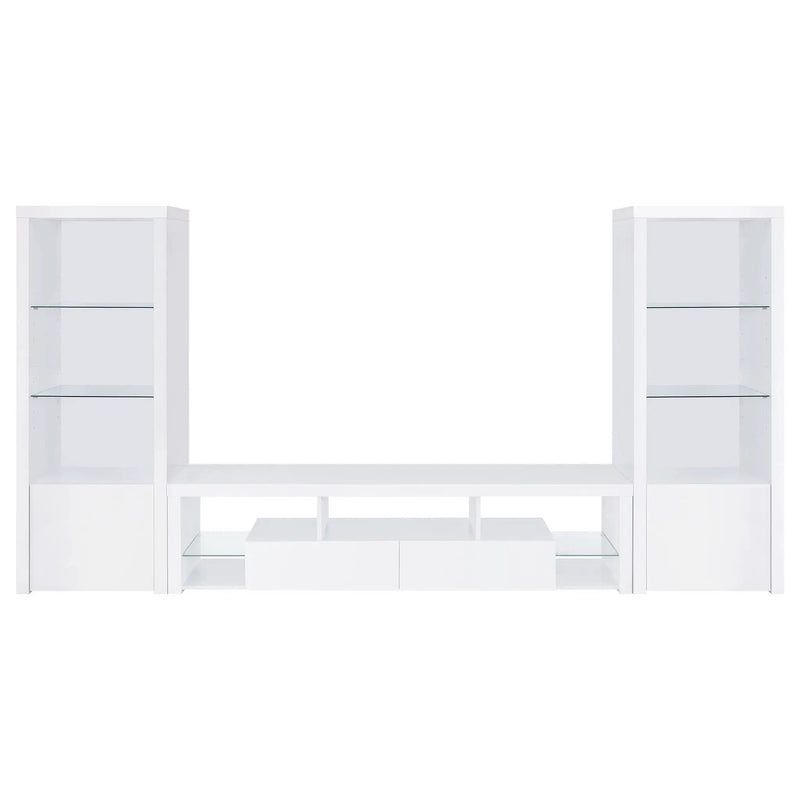 Jude 3-piece 71-inch TV Entertainment Center White High Gloss by Unique Piece Furniture