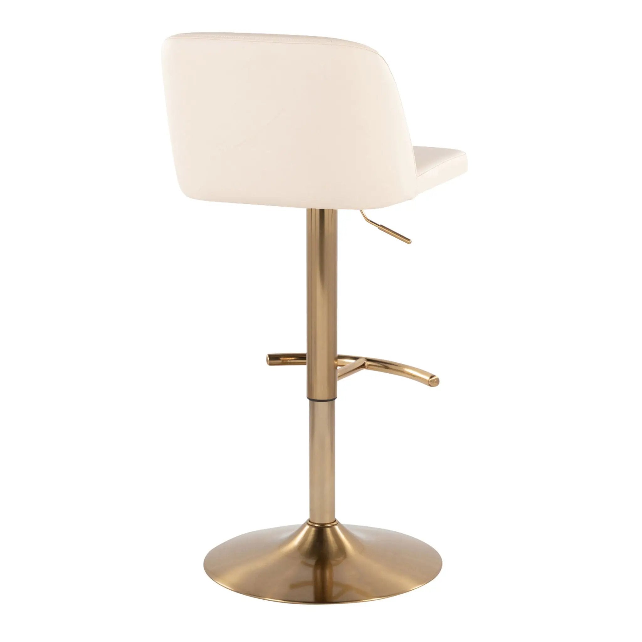 Toriano - Contemporary Adjustable Barstool With Swivel With Rounded T Footrest (Set of 2) by HouseOfZazla