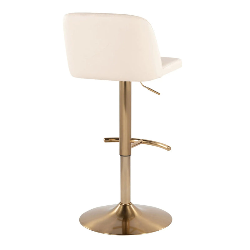 Toriano - Contemporary Adjustable Barstool With Swivel With Rounded T Footrest (Set of 2) by HouseOfZazla