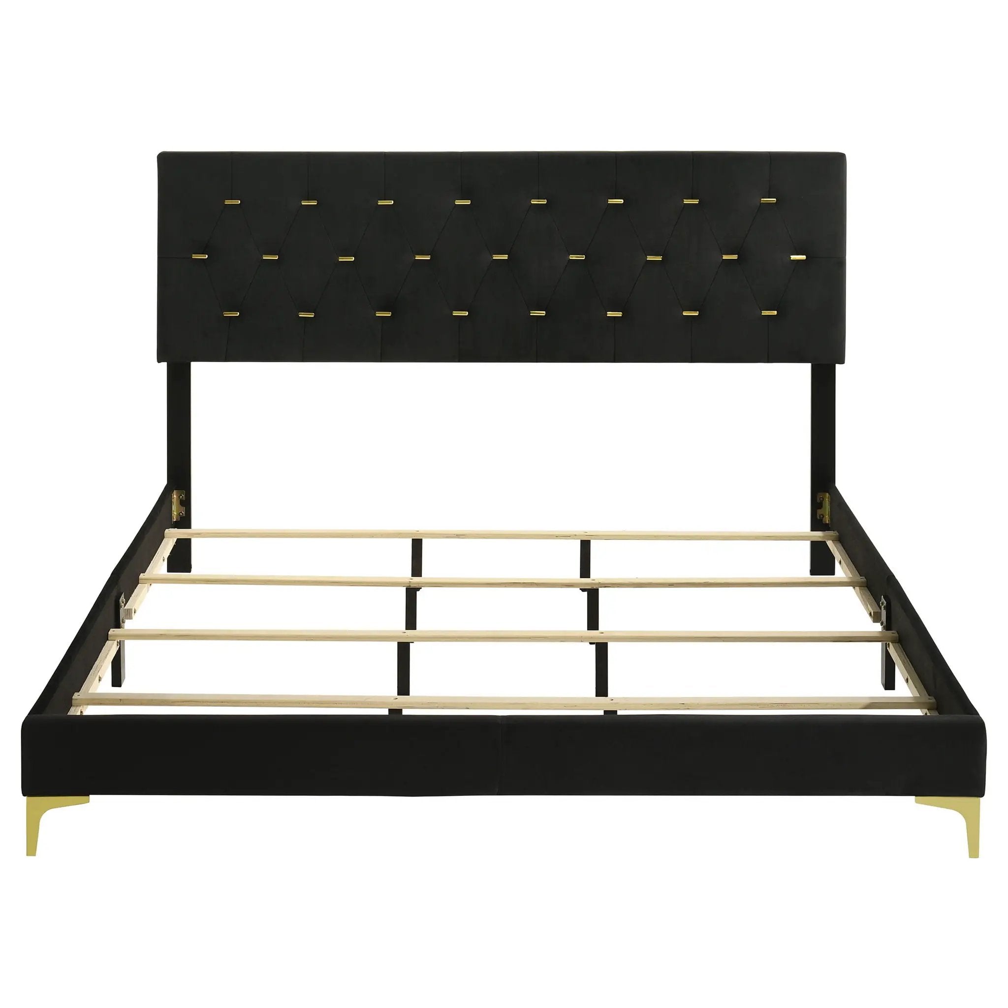 Kendall Upholstered Eastern King Panel Bed Black by Unique Piece Furniture