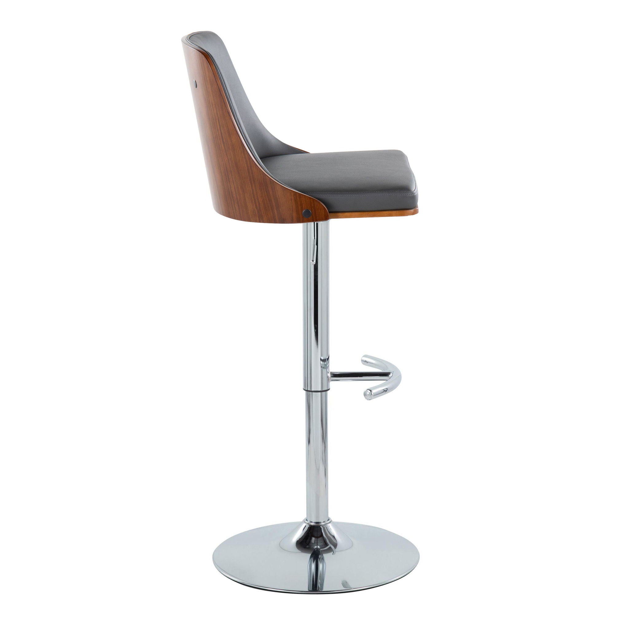 Gianna - Mid Century Modern Adjustable Barstool With Swivel With Rounded T Footrest (Set of 2) by Unique Piece Furniture