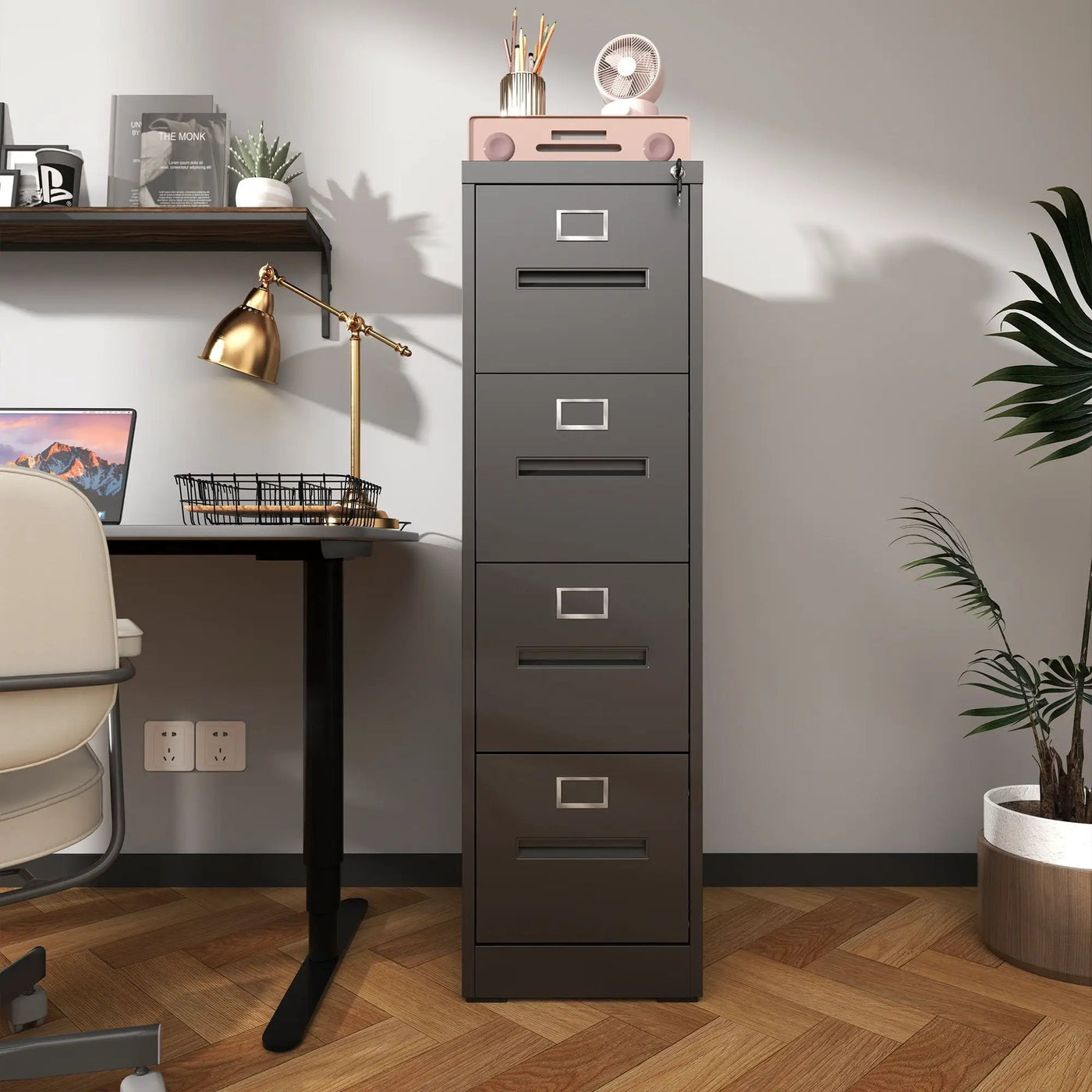 Premium Drawer File Cabinet With Lock, Metal Vertical Design, A4 Legal / Letter Size by HouseOfZazla