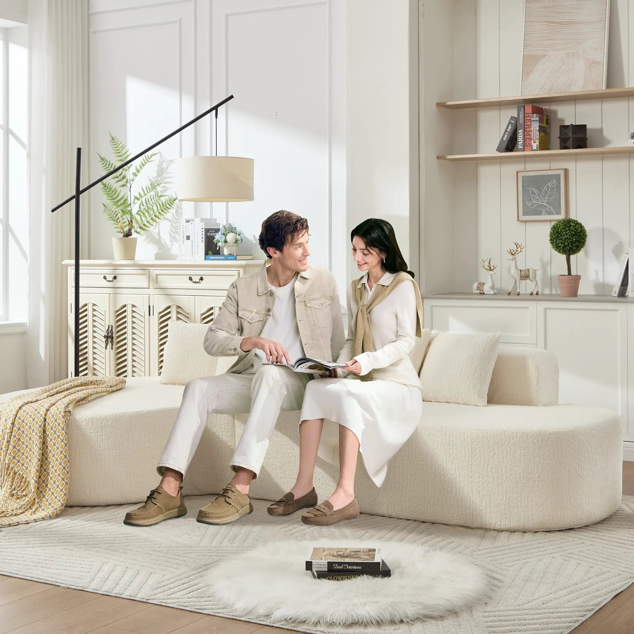 Boneless Couches for Living Room - White by HouseOfZazla