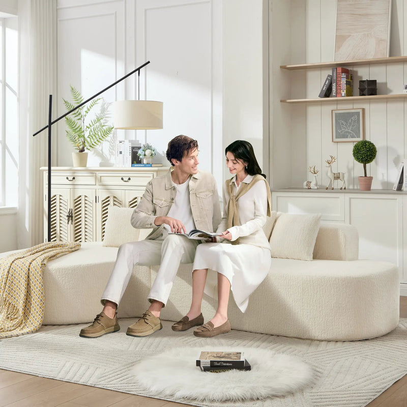 Boneless Couches for Living Room - White by HouseOfZazla
