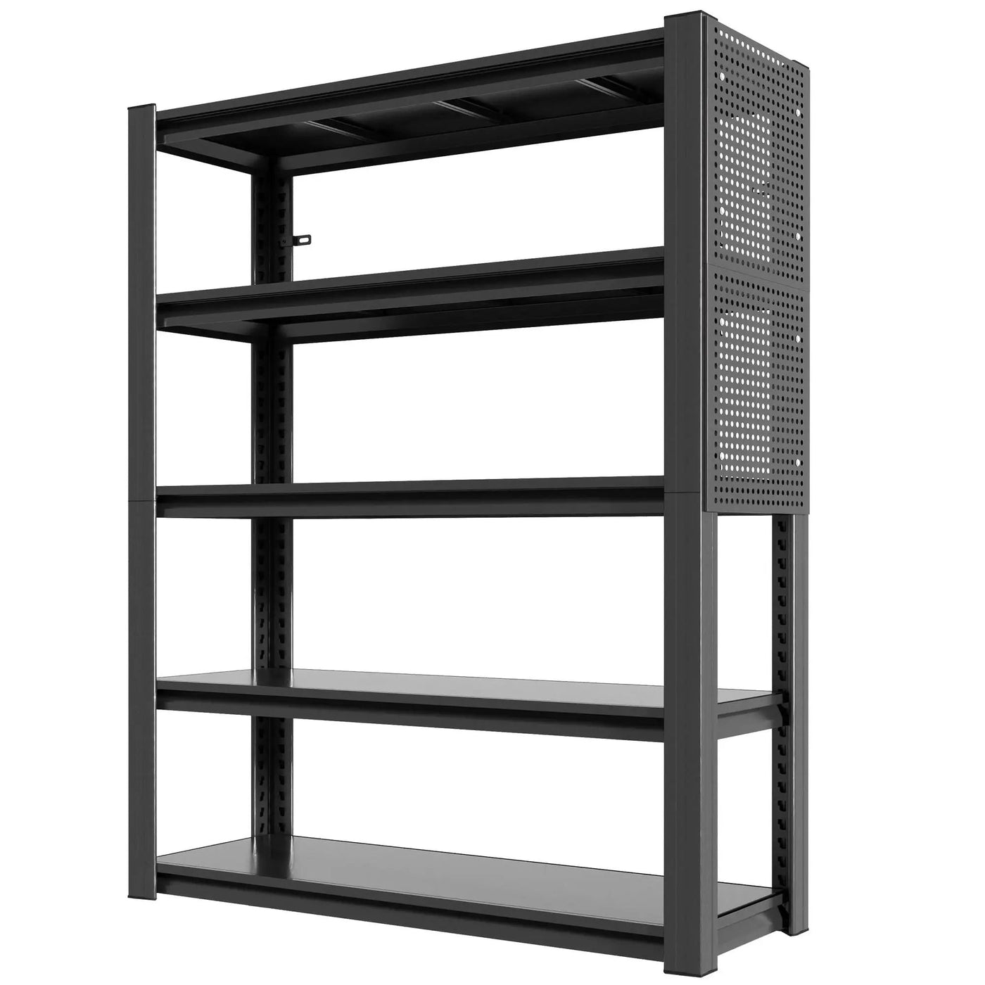 Industrial 5-Tier Adjustable Shelving Unit With Pegboard Heavy-Duty Storage by HouseOfZazla