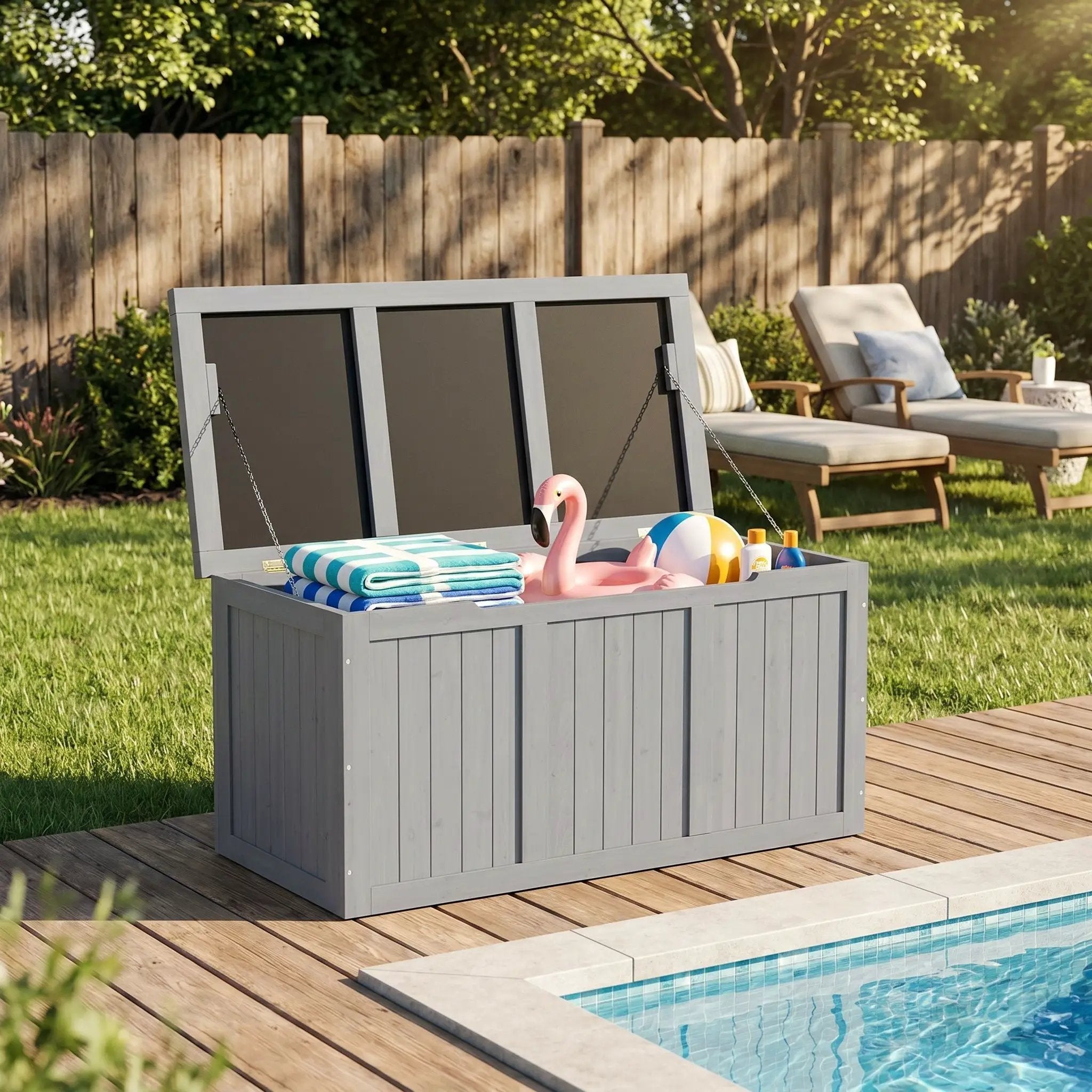 Outdoor Deck Box, Storage With Seat & Table Top by HouseOfZazla