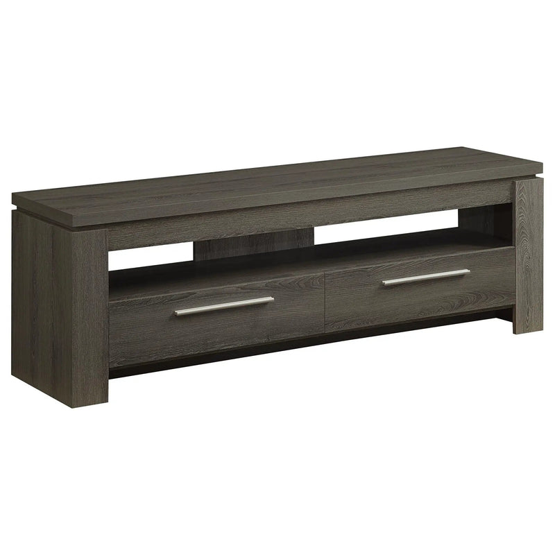 Elkton 2-drawer Engineered Wood 59-inch TV Stand Weathered Grey by Unique Piece Furniture