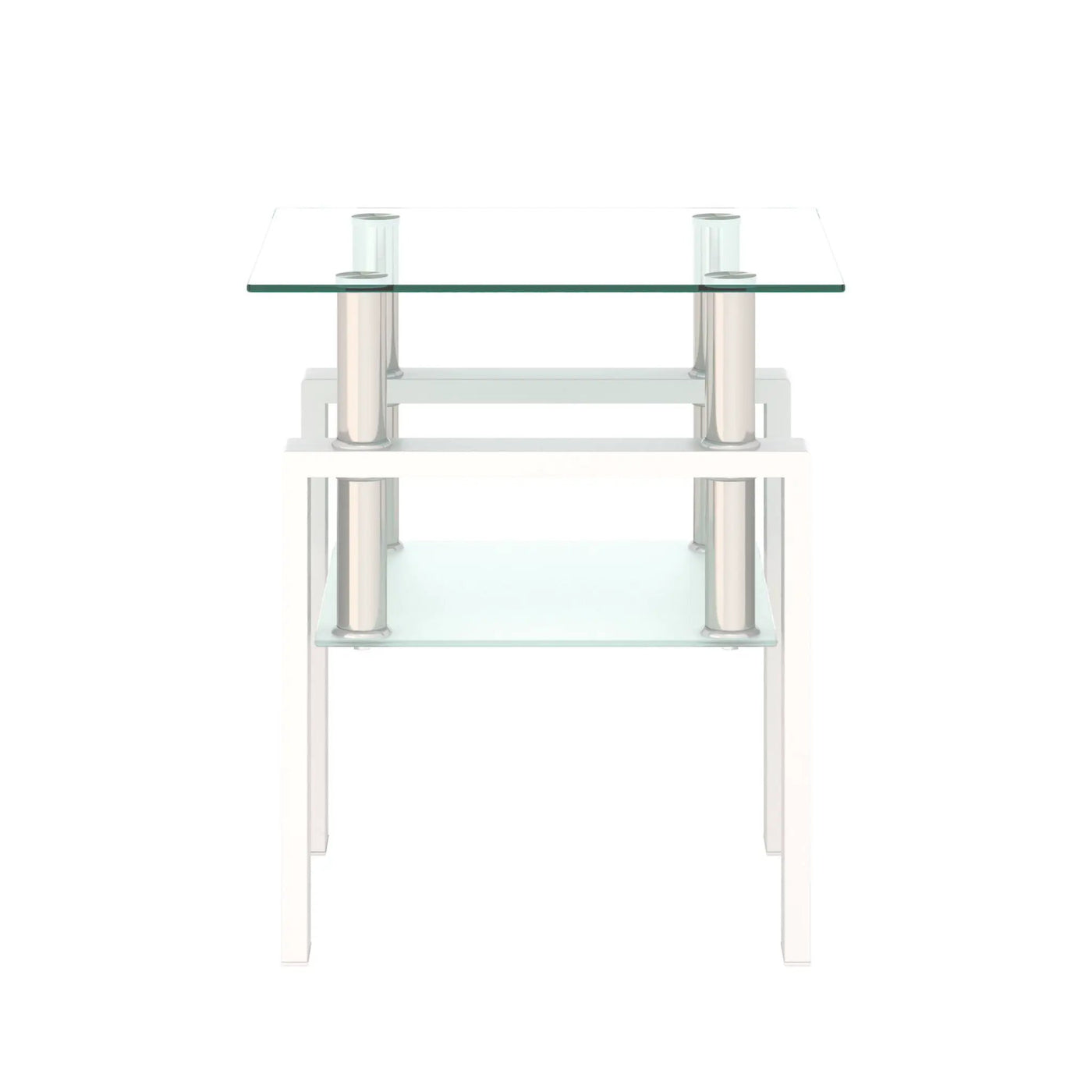 Modern Tempered Glass Tea Table, End Square Table For Living Room by Unique Piece Furniture