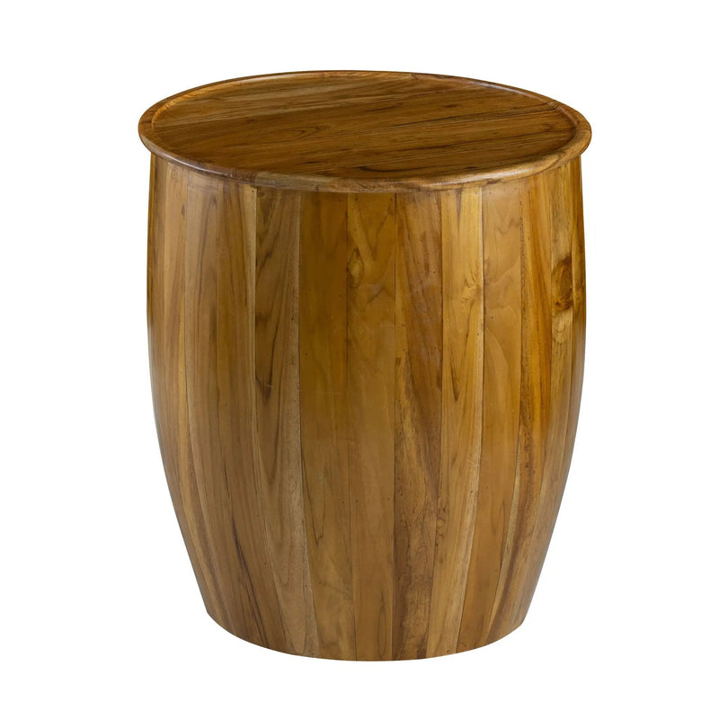 Drum Side Table With Tray Style Top - Brown by Unique Piece Furniture