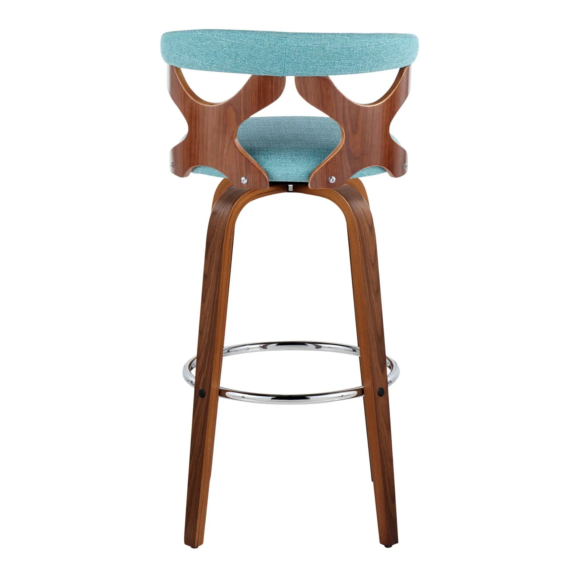 Gardenia - Mid Century Modern Fixed Height Barstool With Swivel With Round Footrest (Set of 2) by Unique Piece Furniture