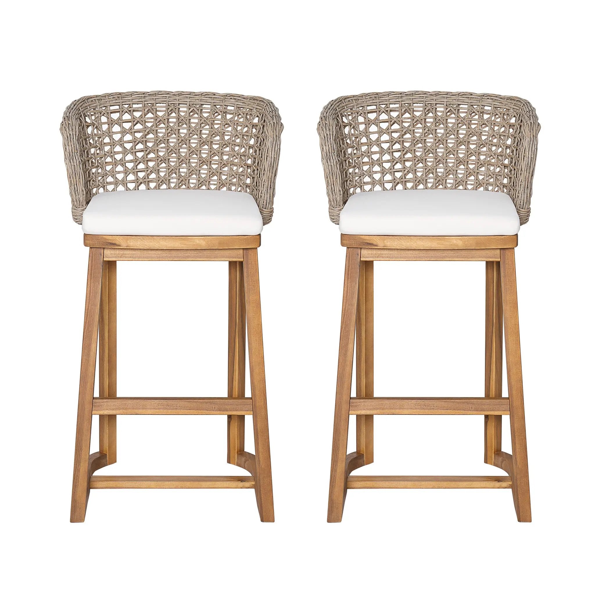 Outdoor Acacia Wood Bar Stools (Set of 2) by HouseOfZazla
