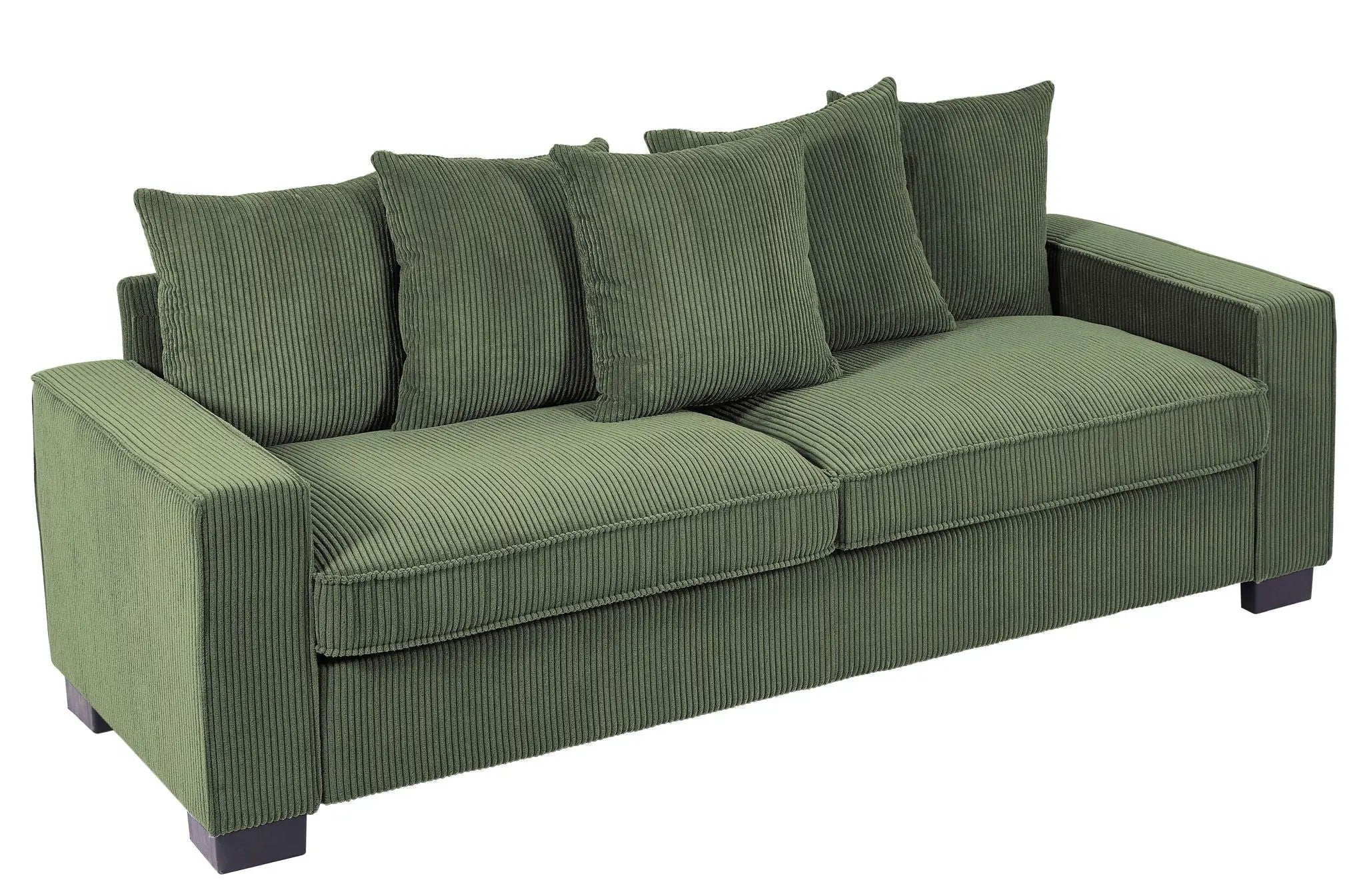 Luxe Sofa With 5 Matching Toss Pillows, Sleek Design, Spacious And Comfortable 3 Seater Couch by HouseOfZazla