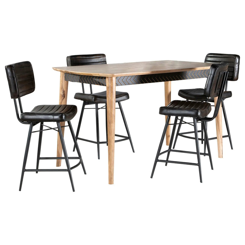 Partridge 5-piece Counter Dining Set Sheesham and Espresso by Unique Piece Furniture
