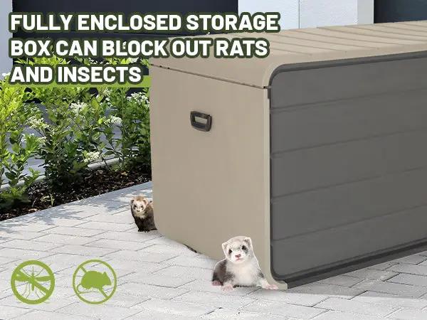 260 Gallon Plastic Deck Box with Lock and Wheels by HouseOfZazla