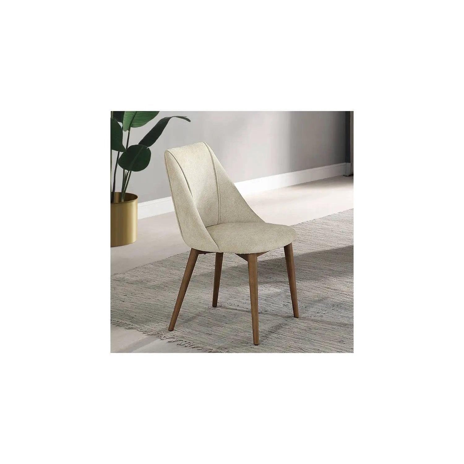 Willene - Polished Microfiber Side Chair (Set of 2) - Beige by Unique Piece Furniture