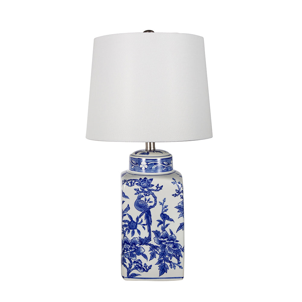 13x25' Blue and White Ceramic Vase Lamp by HouseOfZazla