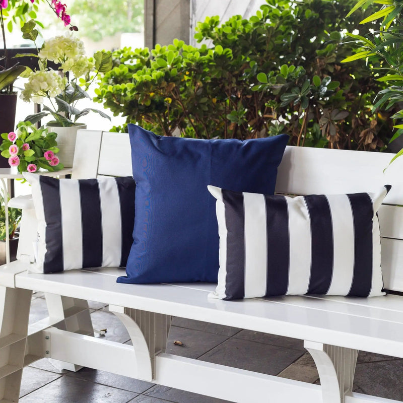 Horizon - Stripe Pillow Outdoor & Indoor - Black by Unique Piece Furniture