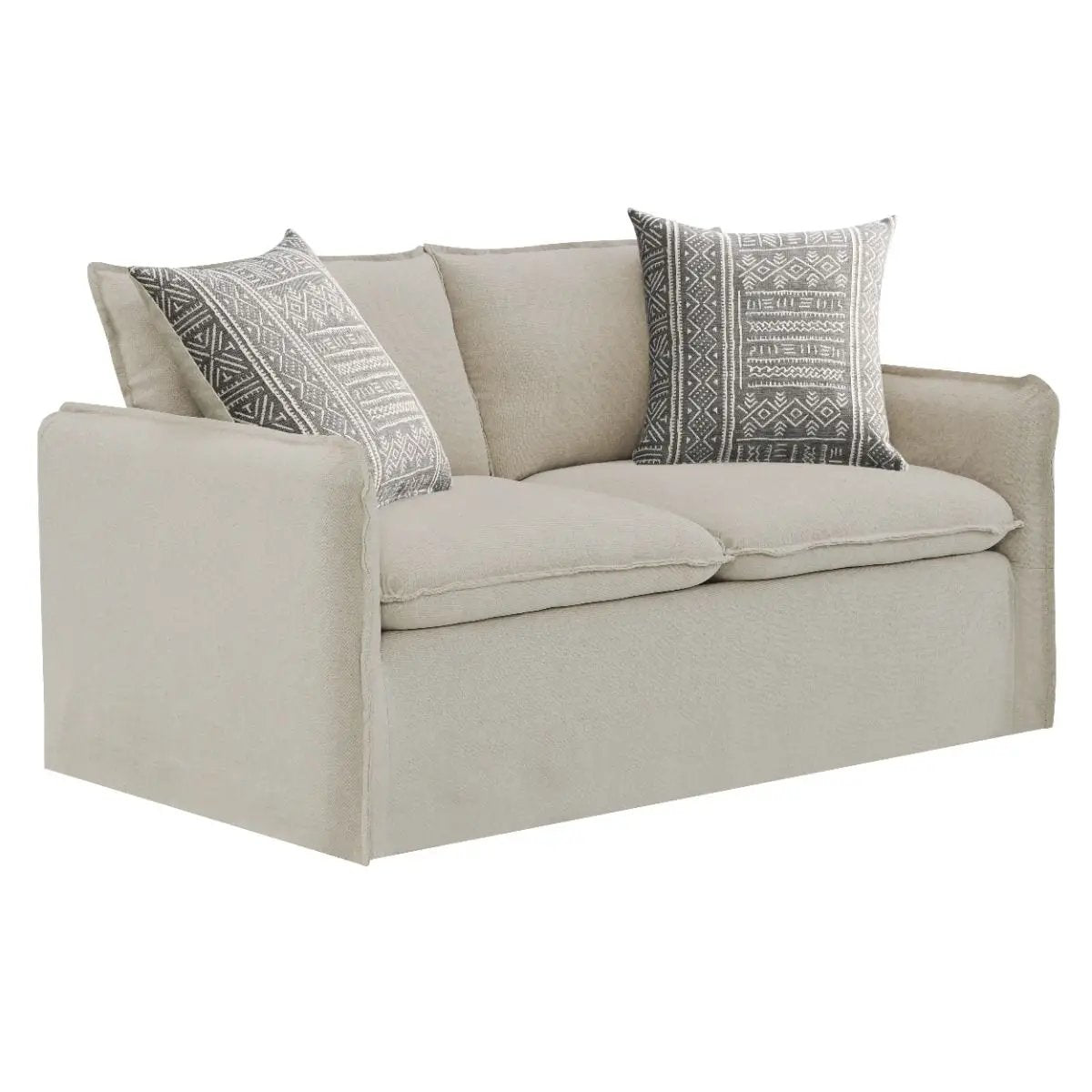 Upendo - Loveseat With 2 Pillows - Beige Linen by Unique Piece Furniture