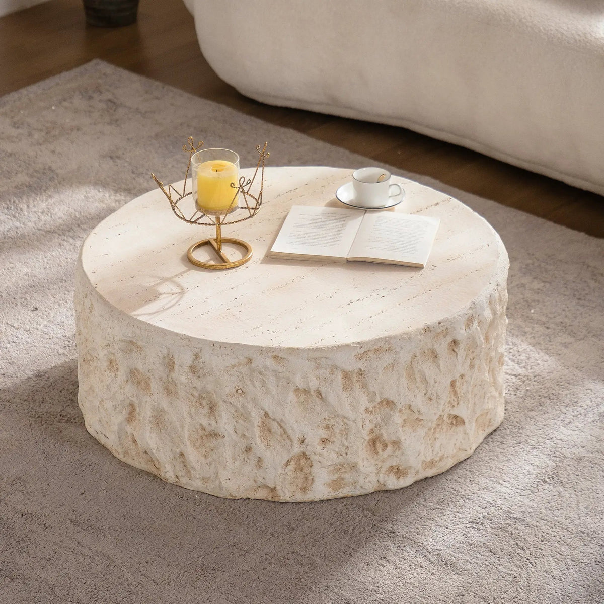 MgO Mid-Century Round Centre Coffee Table by HouseOfZazla
