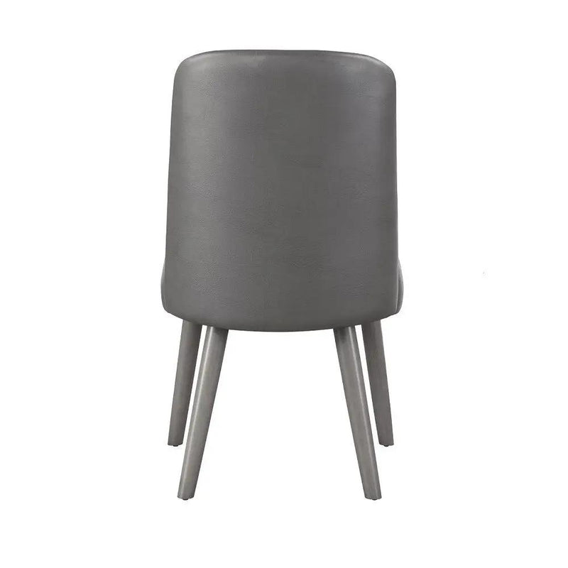 Waylon - Side Chair (Set of 2) - Gray Synthetic Leather & Gray Oak by Unique Piece Furniture