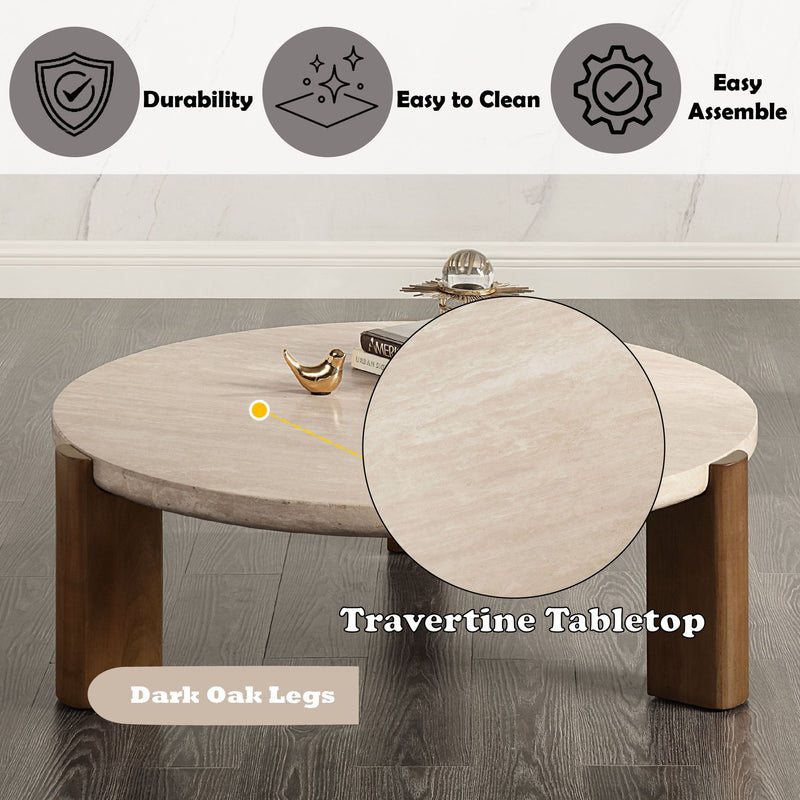 Leonardo - Coffee Table - Cream / Oak by HouseOfZazla