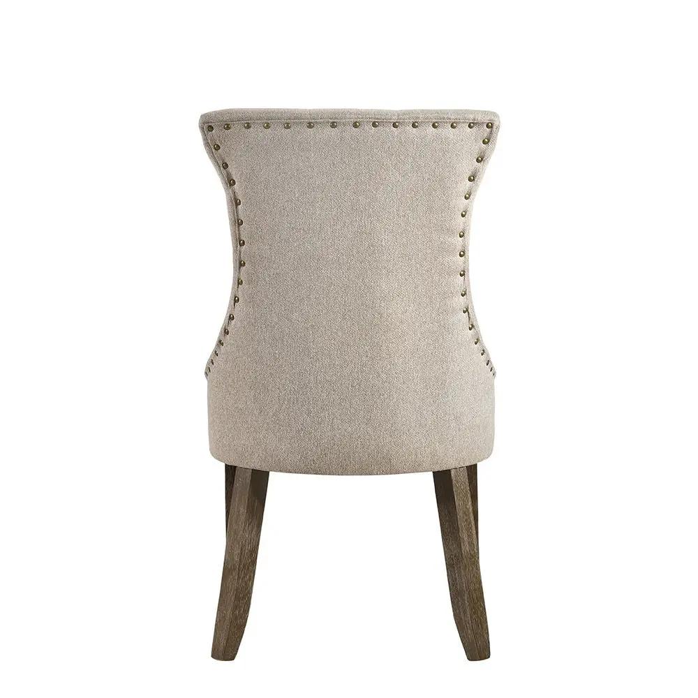 Gabrian - Side Chair (Set of 2) - Two-Tone Beige Fabric & Reclaimed Gray by Unique Piece Furniture