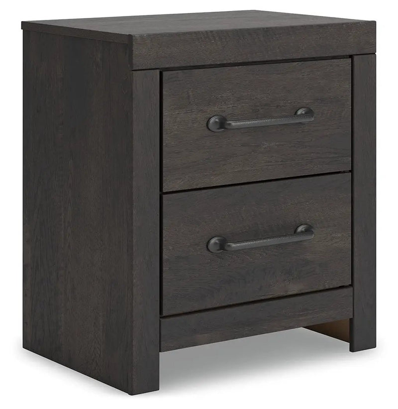 Hollivern - Two Drawer Night Stand - Dark Gray by Unique Piece Furniture