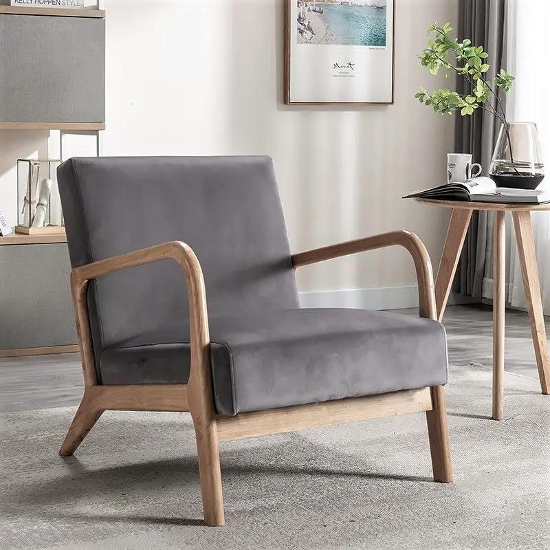 Classic Mid-Century Modern Accent Chairs, Open Framed Armchair With Cushioning by HouseOfZazla