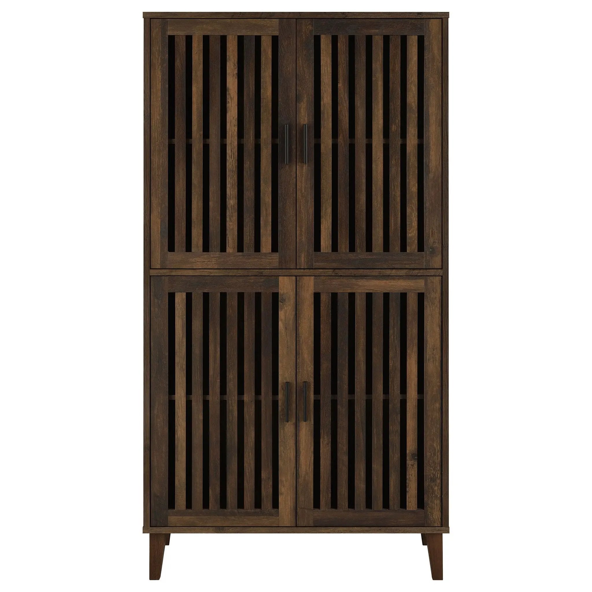 Elouise 4-door Engineered Wood Tall Accent Cabinet Dark Pine by Unique Piece Furniture
