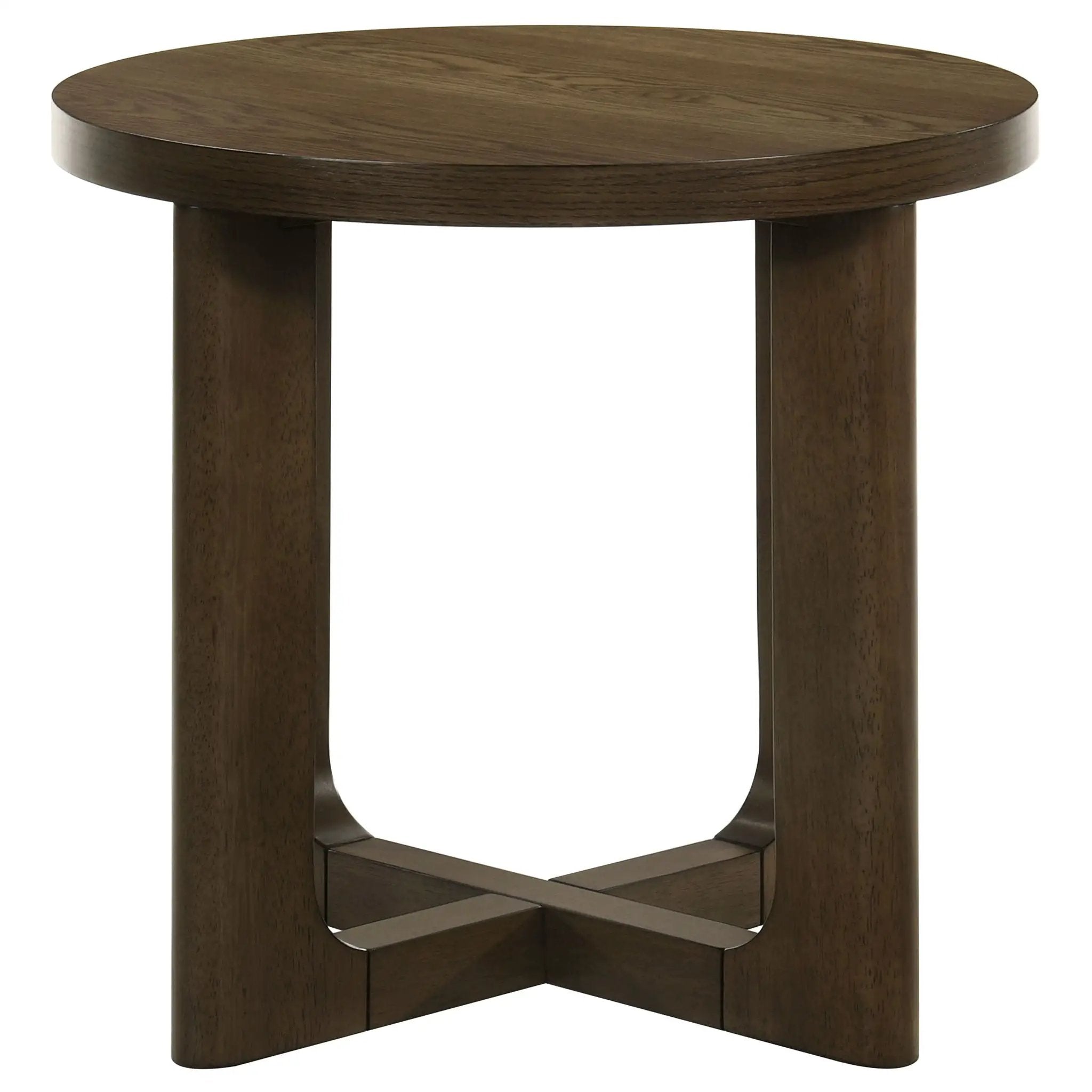 Kessler 3-piece Round Sculptural Wood Coffee Table Set Brown by Unique Piece Furniture