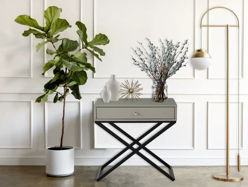 Koda - End Side Table Nightstand, Drawer And Cross Base by Unique Piece Furniture