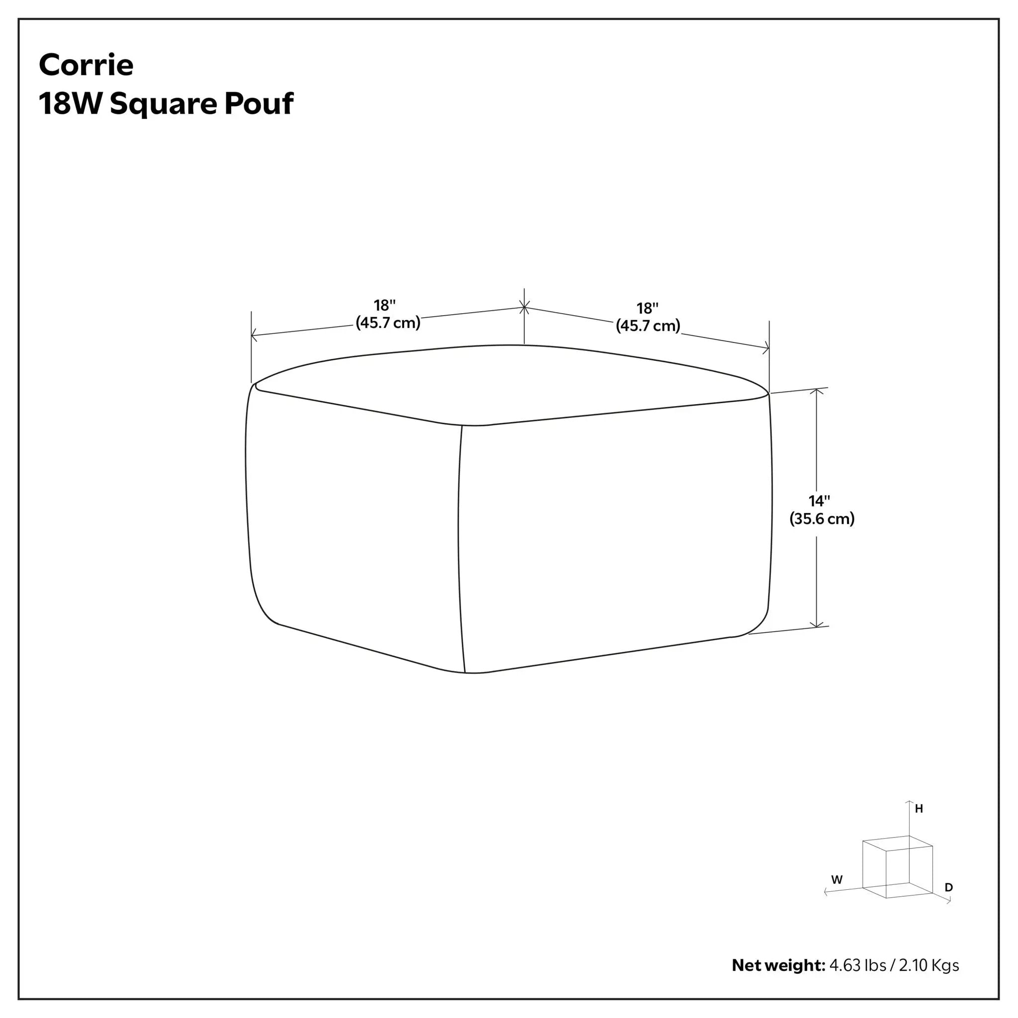 Corrie - Square Outdoor / Indoor Pouf - Navy / White by Unique Piece Furniture