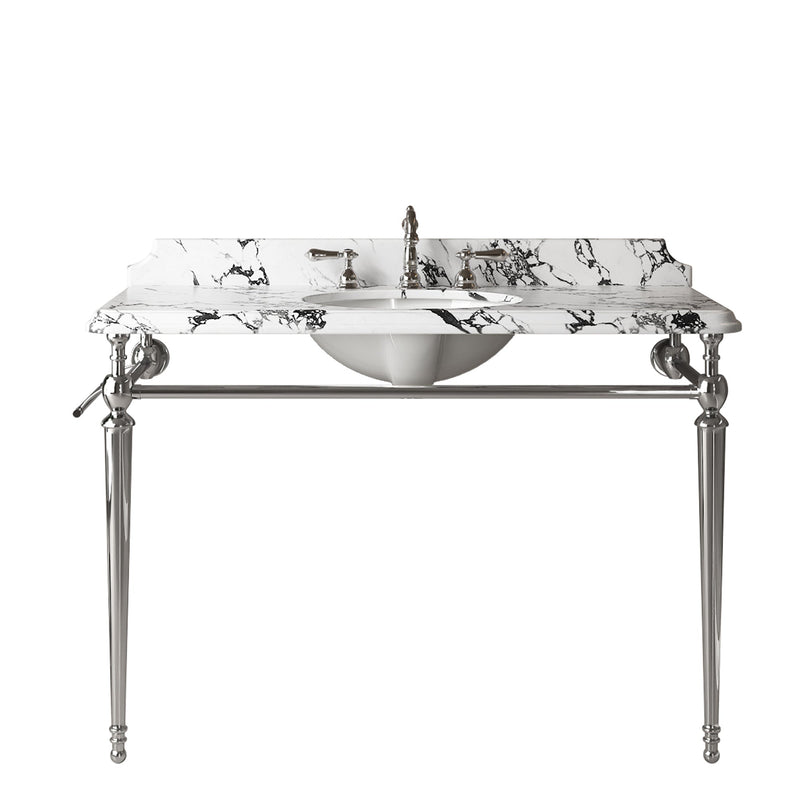 VICI 48" Bathroom Console Sink, Undermount Ceramic Vanity Basin & Panda by HouseOfZazla