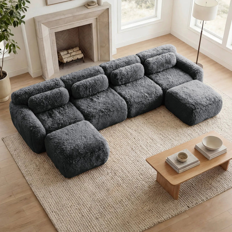 U-Shaped Boneless Sofa by HouseOfZazla