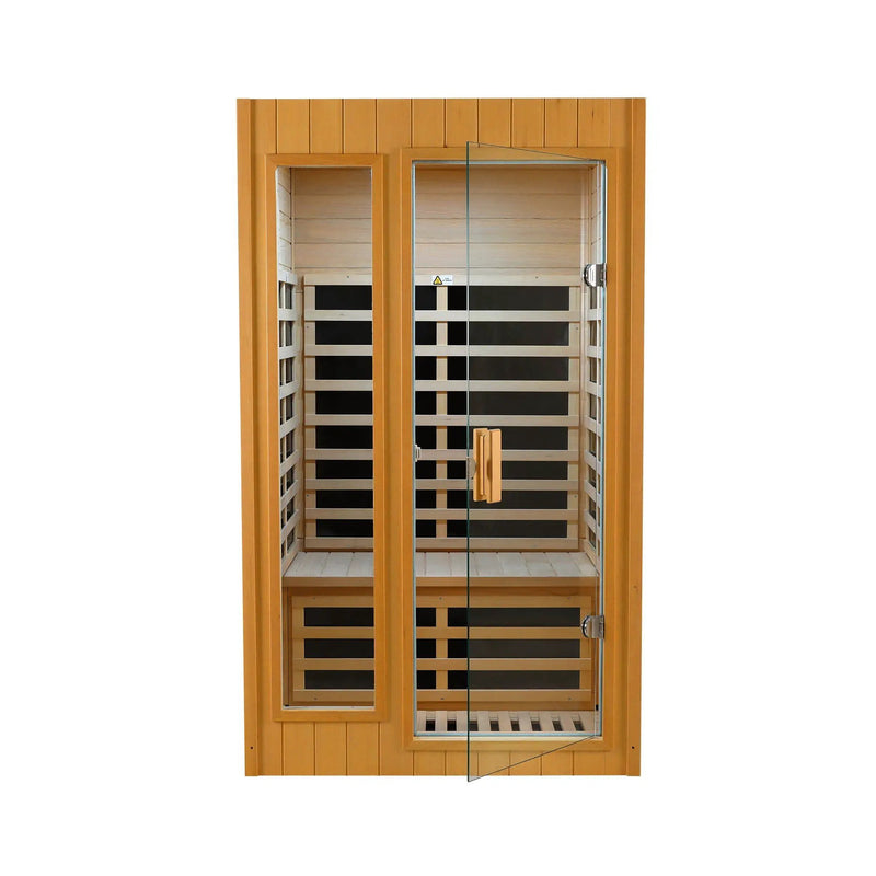 Hemlock Two-person far infrared roof embedded indoor sauna room by HouseOfZazla
