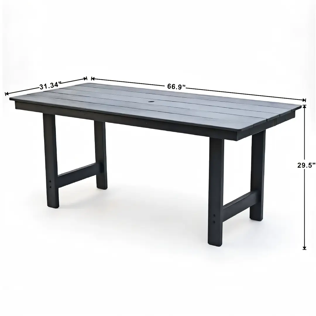 HDPE Outdoor Patio Dining Set - Table and Six Chairs by HouseOfZazla