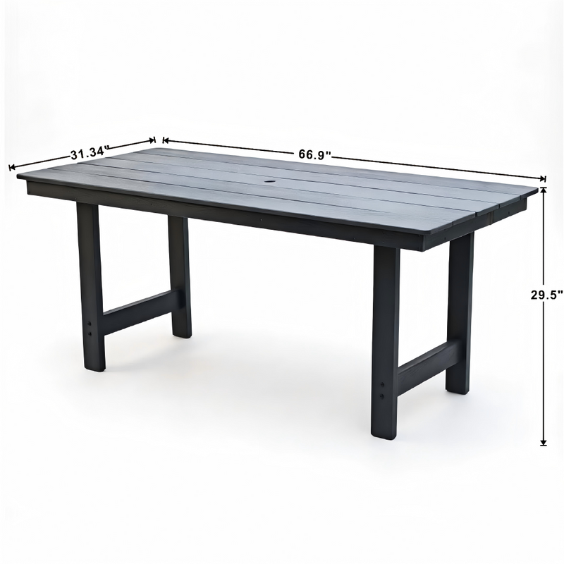 HDPE Outdoor Patio Dining Set - Table and Six Chairs by HouseOfZazla