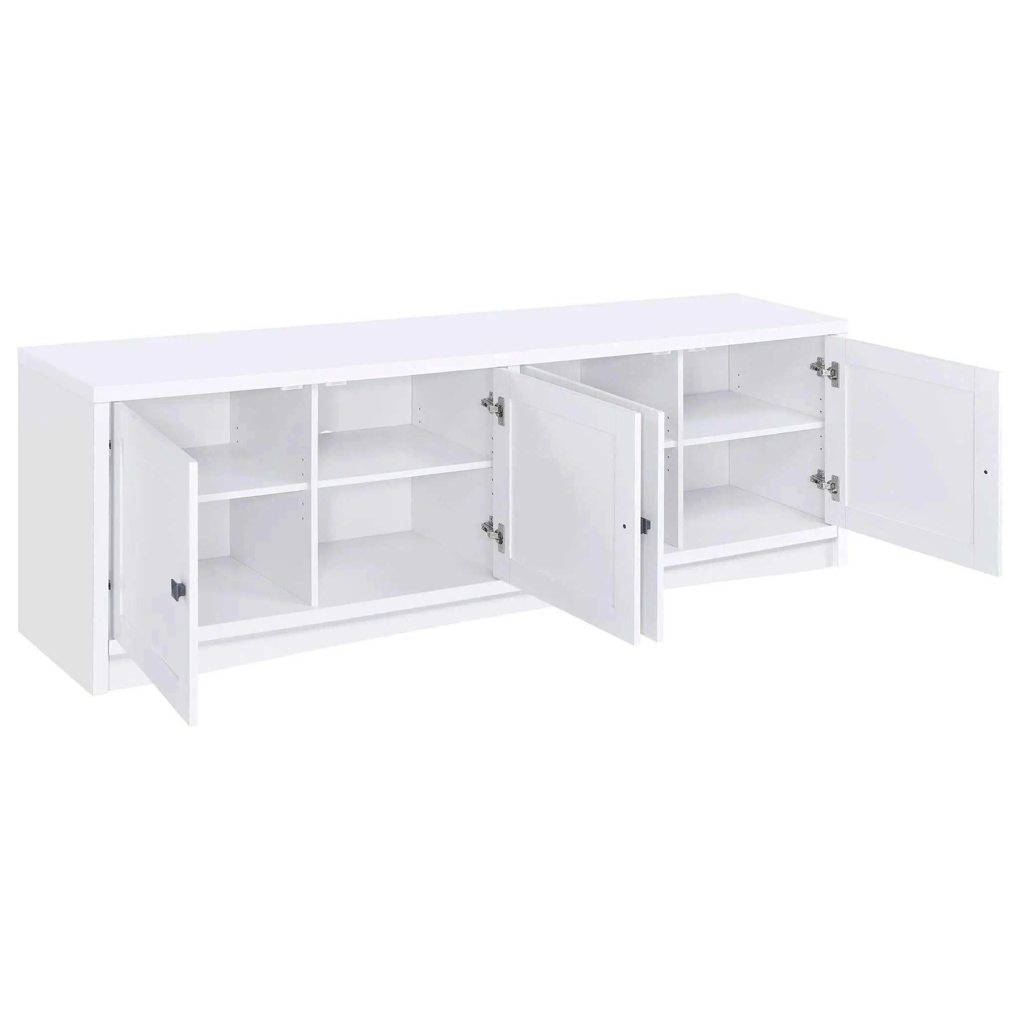 Laughlin 4-door Engineered Wood 78-inch TV Stand White by Unique Piece Furniture