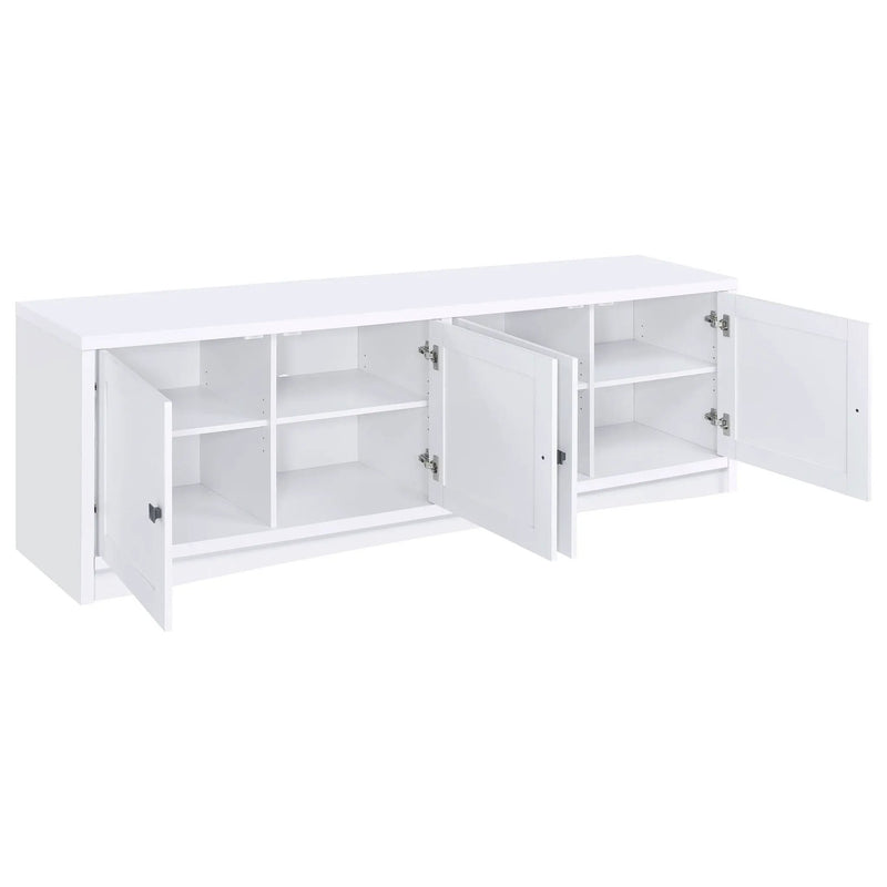 Laughlin 4-door Engineered Wood 78-inch TV Stand White by Unique Piece Furniture