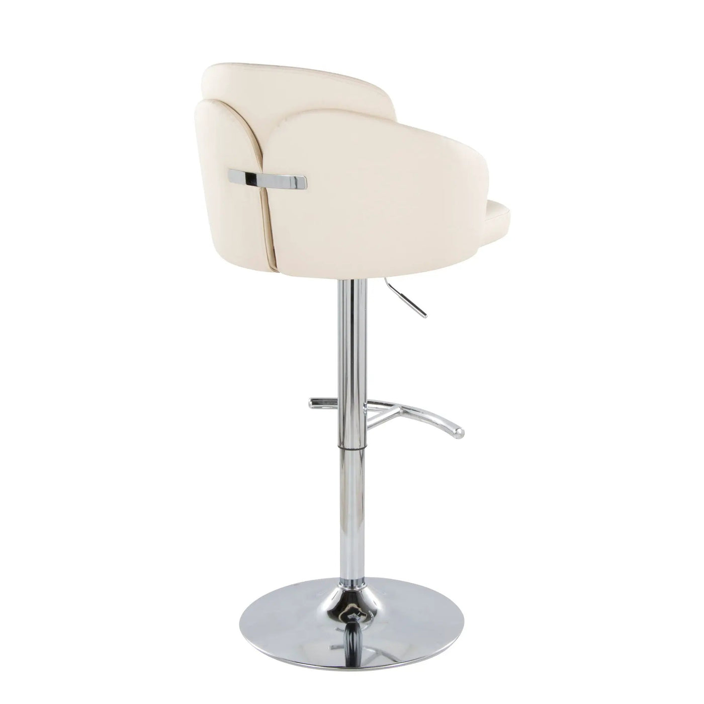 Dahlia - Contemporary Adjustable Barstool With Swivel With Rounded T Footrest (Set of 2) by HouseOfZazla