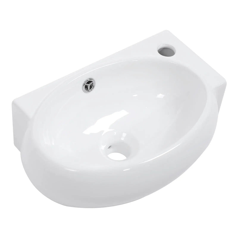 Modern Aesthetic Rectangle Wall Mount Bathroom Sink With Single Faucet Hole by HouseOfZazla
