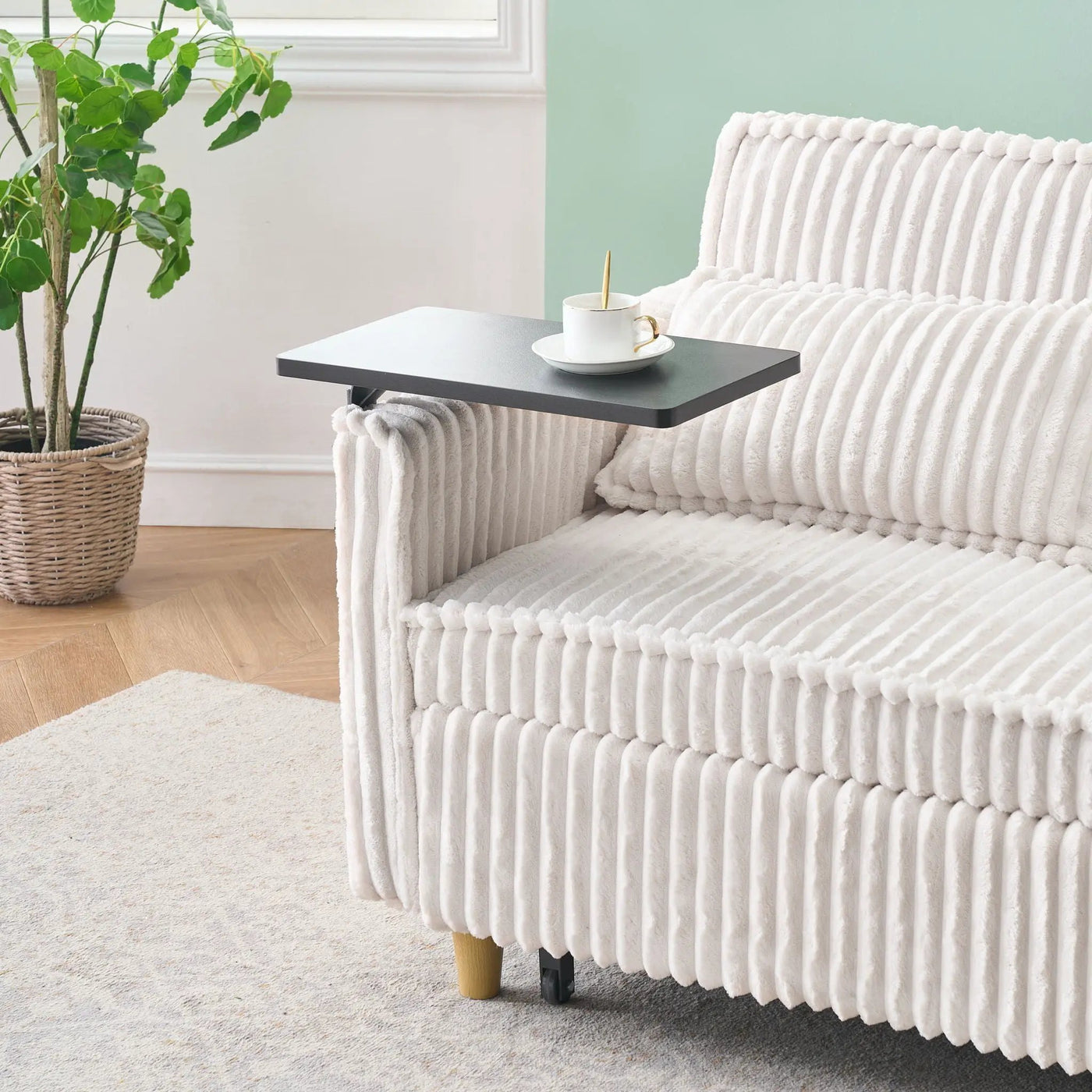 Pull Out Sofa With Movable Tabletop And USB Ports by HouseOfZazla