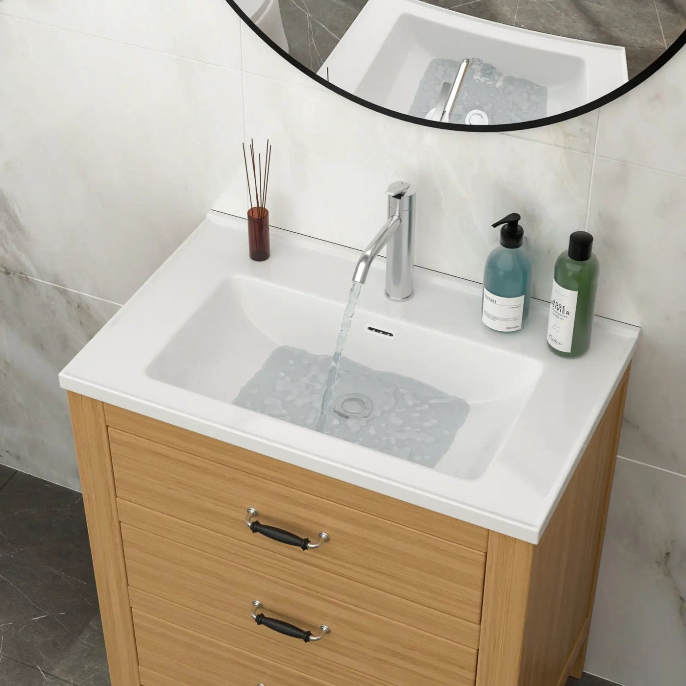 Modern Rectangular Vanity Top With Overflow For Bathroom by HouseOfZazla