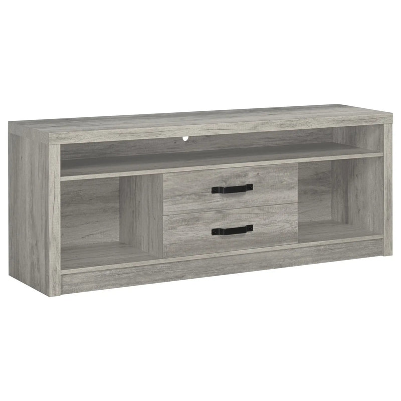 Burke 3-piece 59-inch TV Entertainment Center Grey Driftwood by Unique Piece Furniture