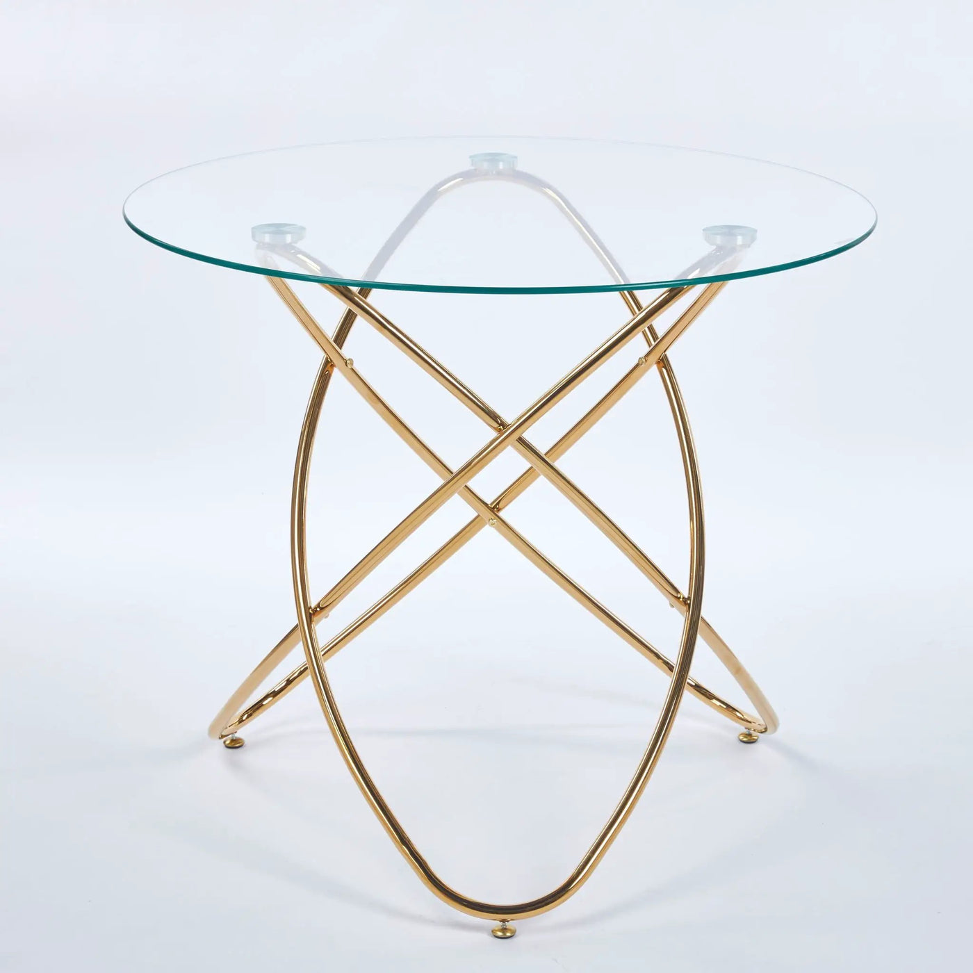 Metal Leg Dining Table With Tempered Glass Top by Unique Piece Furniture